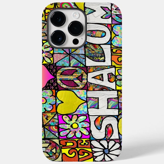 Case-Mate iPhone Rétro Années 60 Psychédélique Shalom LOVE Coque Ca (Verso)