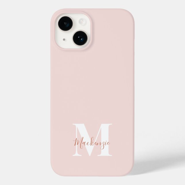 Case-Mate iPhone Rose & Terracotta moderne Monogramme initial Coque (Verso)
