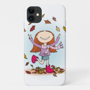 Case-Mate Pour iPhone Automne automne fille jouant avec coque feuille