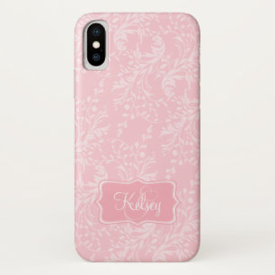 Case-Mate Pour iPhone coque de nom rose damassé fleur sauvage
