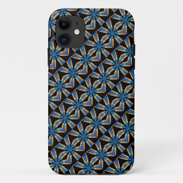 Case-Mate Pour iPhone coque en diagonale noir et bleu (Dos)