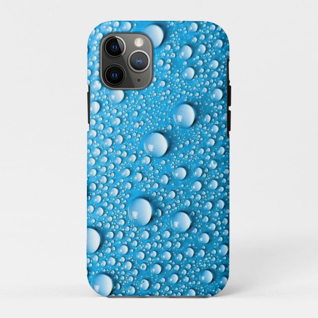 Case-Mate Pour iPhone Gouttes d'eau sur fond bleu | Coque de téléphone p (Dos)