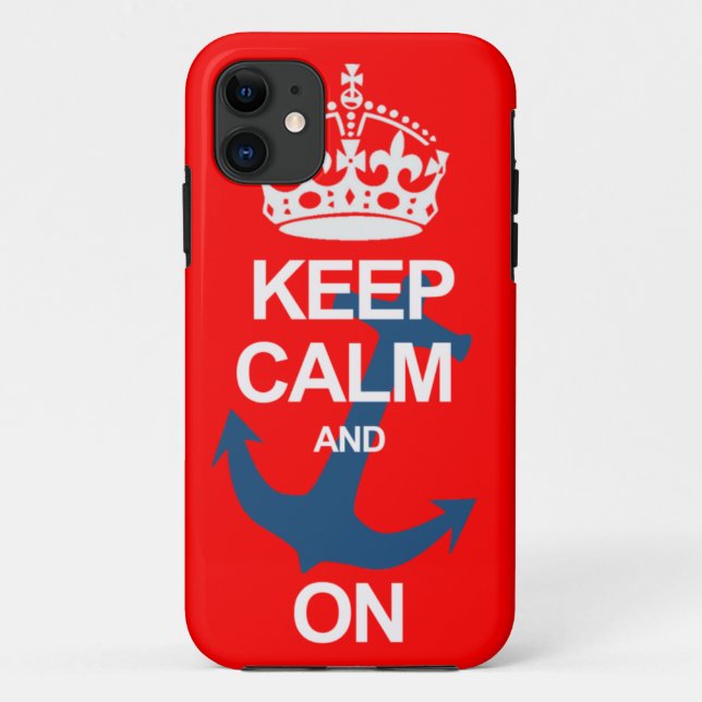 Case-Mate Pour iPhone Le rouge maintiennent calme et continuent le coque (Dos)