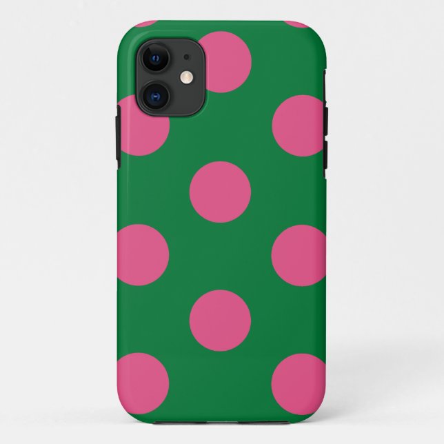 Case-Mate Pour iPhone Polka Coque mignonne point vert et rose (Dos)