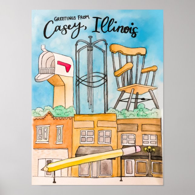 Casey, IL Travel Poster (Devant)