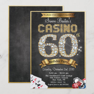 Casino 60e Gold Diamond Invitation Anniversaire
