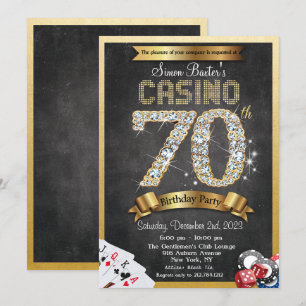 Casino 70e Gold Diamond Invitation Anniversaire