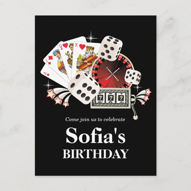 casino adulte jeu anniversaire Carte postale (Devant)
