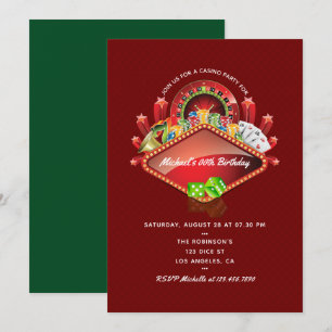 Casino Anniversaire invitation