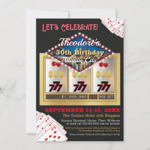 Casino Atlantic City moderne Invitation d'annivers