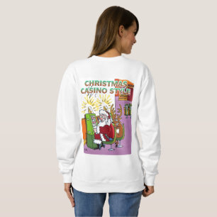 Casino de Noël style femme sweatshirt blanc retour