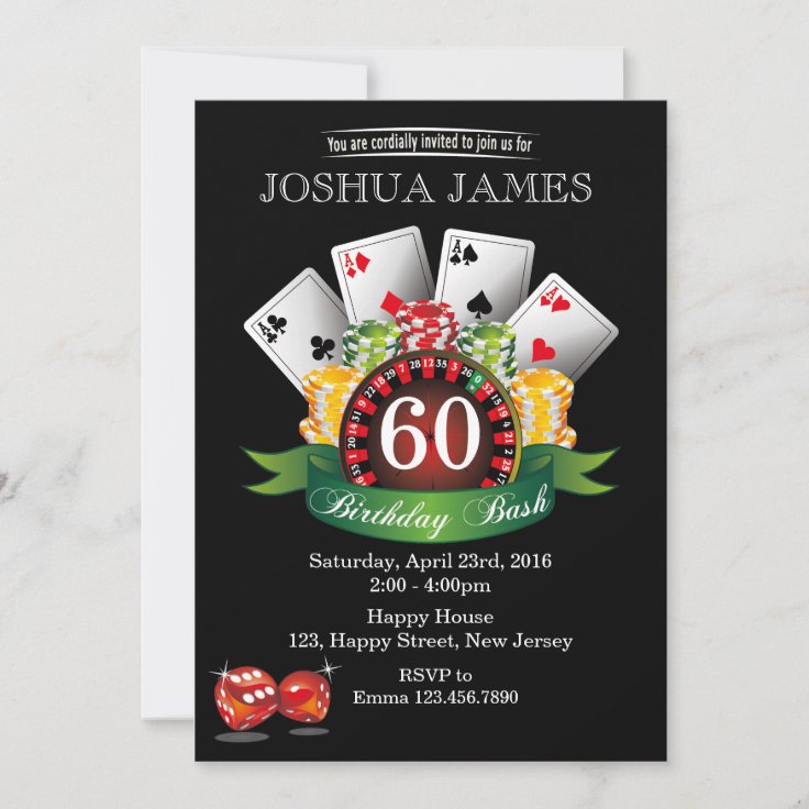 Casino Invitation A L Anniversaire Du 60e Annivers Zazzle Fr