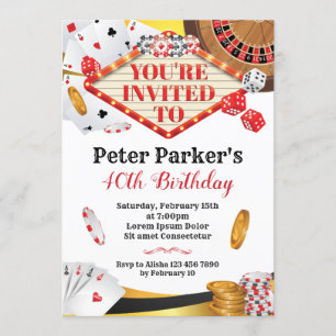 Casino Invitation Anniversaire