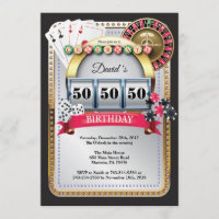 Casino Invitation Anniversaire Poker Jouer Carte