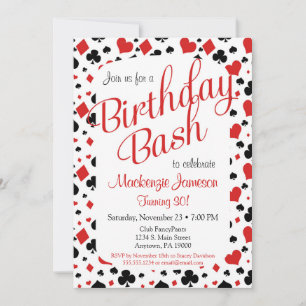 Casino Invitation Anniversaire Poker Vegas Game Pa