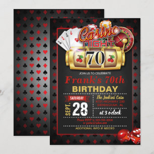 Casino Invitation d'anniversaire 70e