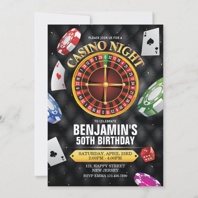 Casino Invitation d'anniversaire - n'importe quel  (Devant)