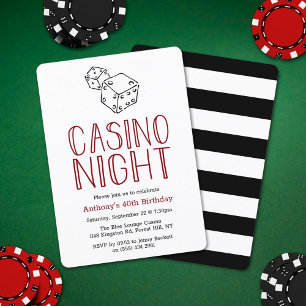 Casino moderne Nuit Anniversaire Fête Invitation