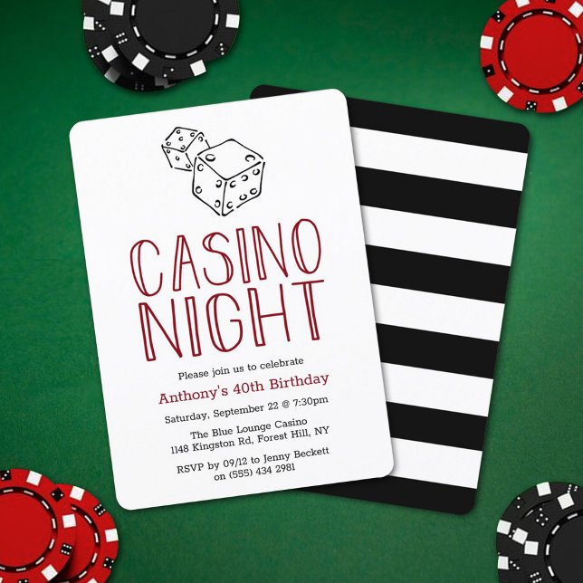 Casino moderne Nuit Anniversaire Fête Invitation (Créateur téléchargé)