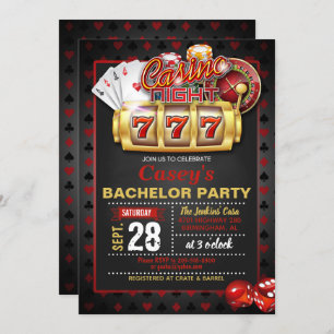 Casino Night Bachelor Party Invitation