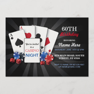 Casino Night Las Vegas Party Invitation d'annivers
