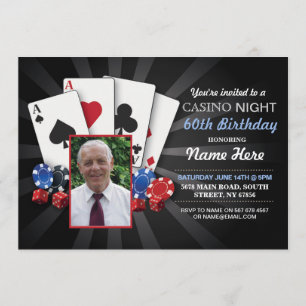 Casino Night Las Vegas Photo Invitation d'annivers