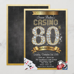 Casino Poker 80e anniversaire Invitation