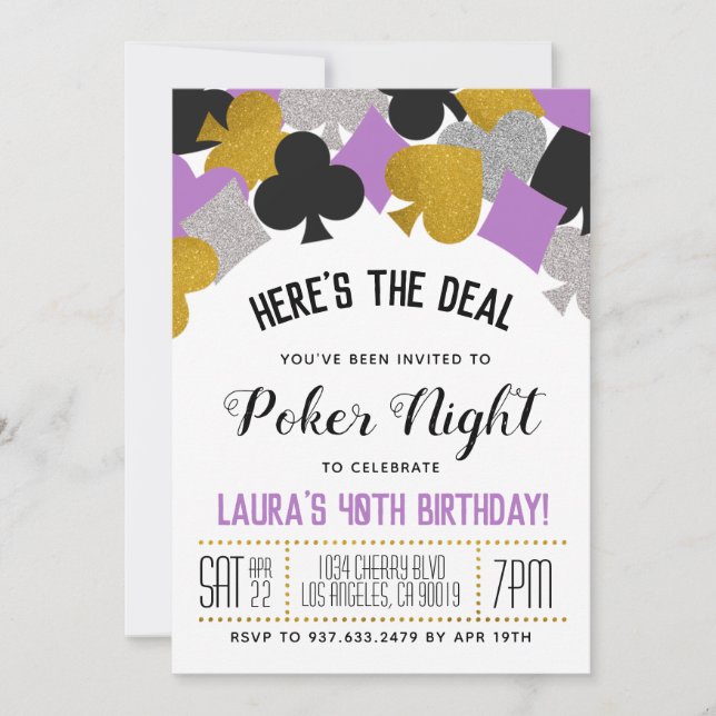 Casino Poker Invitation (Devant)