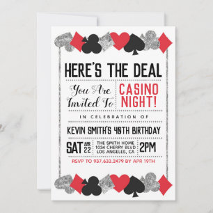 Casino Poker Invitation d'anniversaire