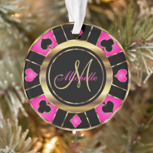 Casino Poker Monogram Chip - Rose