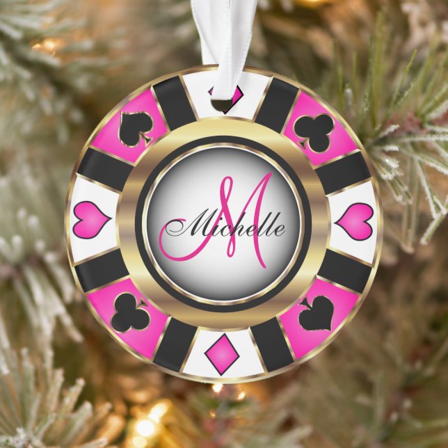 Casino Poker Monogram Chip - Rose chaud (Arbre)