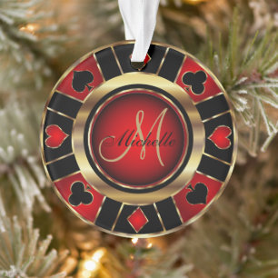 Casino Poker Monogram Chip - Rouge