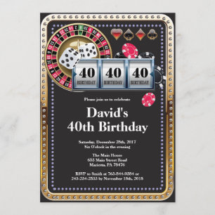 Casino Poker Playing Card Invitation Anniversaire