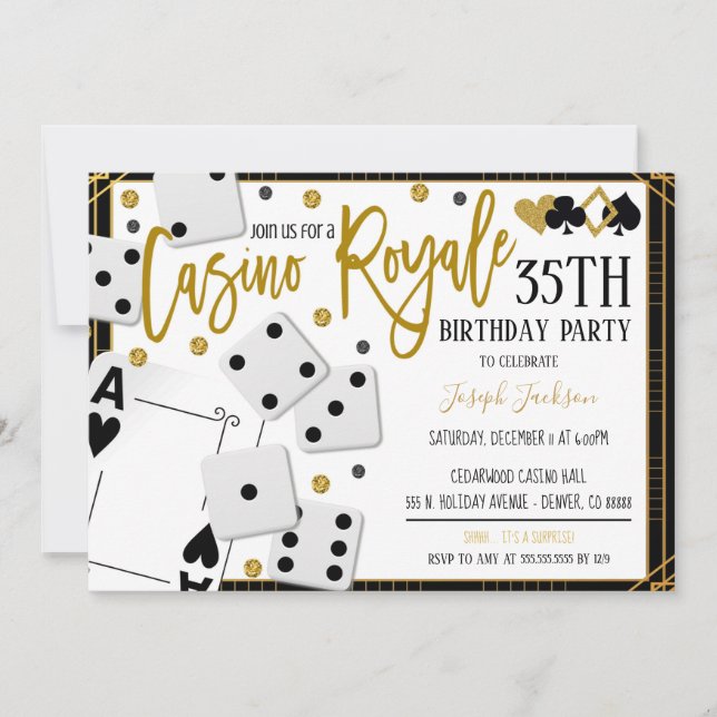 Casino Royale Night Party Invitation (Devant)
