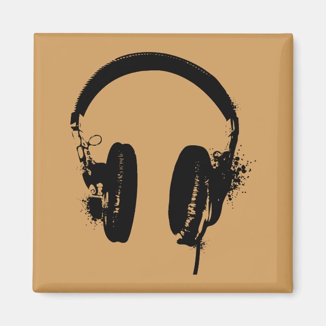 Casque audio Pochoir Arc-en-ciel Graphisme Aimant (Devant)