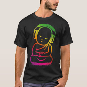 Casque de Bouddha Tshirt bouddhiste Monk Dj Shirt