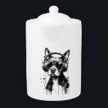 Casque de chien cool Cute Animaux de compagnie enc<br><div class="desc">Augmentez le style avec ce dessin de chien audacieux et artistique. Doté d'un pup réfrigéré portant un casque,  cette illustration en noir et blanc éclatant mêle musique,  attitude et art moderne. Elle est parfaite pour toute personne qui aime les chiens,  les beats et les oeuvres d'art pointues et expressives.</div>