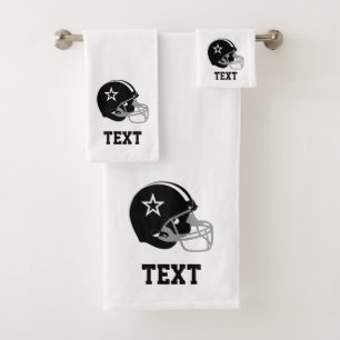 Casque de football américain noir & texte sur fond