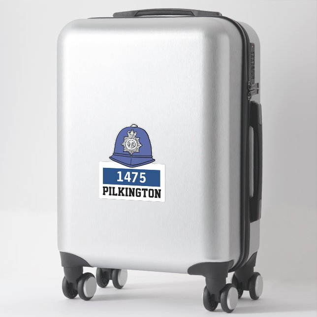 Casque de police avec autocollant de nom et de num (Sur valise)