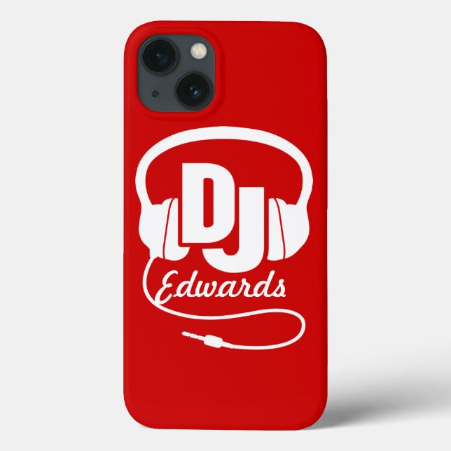 Casque DJ nommé coque ipad rouge et blanc (Verso)