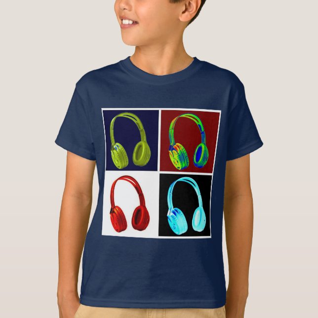 Casque Pop Art Navy Color T-shirt (Devant)