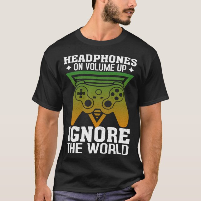 Casque sur Volume Haut Ignorer Le Monde Jeu Ne (Devant)
