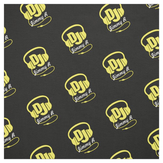 Casques DJ personnalisés en tissu blanc jaune (Échantillon)