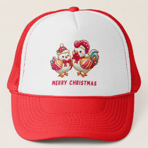 Casquette С de Noël poulets, poulets de Noël de la ferme de 