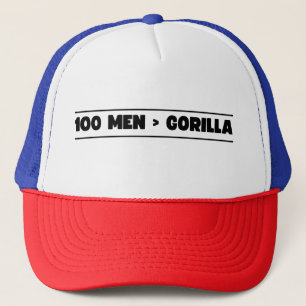 Casquette 100 Hommes vs 1 Gorilla Drôle 100 Hommes Est Supér