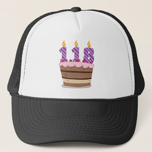 Casquette 118 ans sur le gâteau d'anniversaire (Devant)