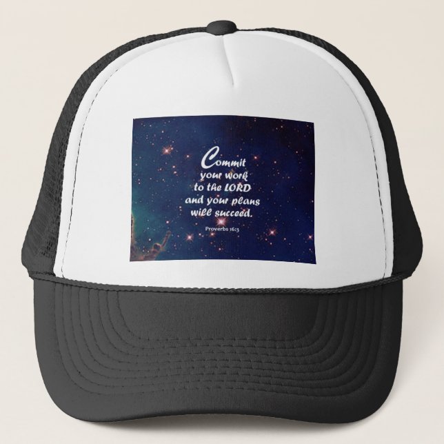 Casquette 16:3 de proverbes (Devant)