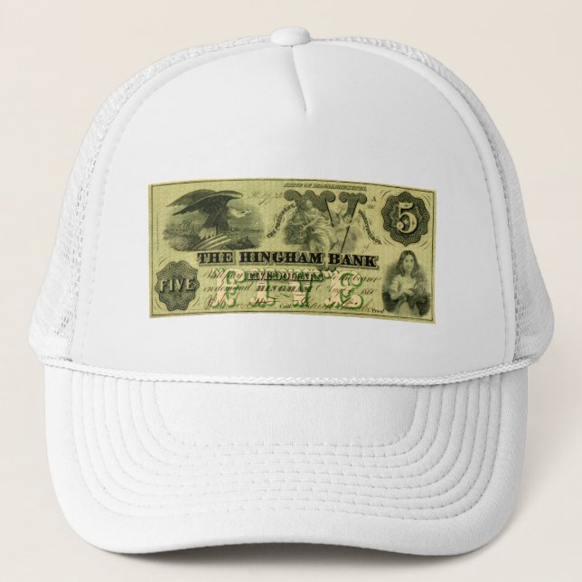 Casquette 1860 Hingham Massachusetts Note à cinq dollars (Devant)