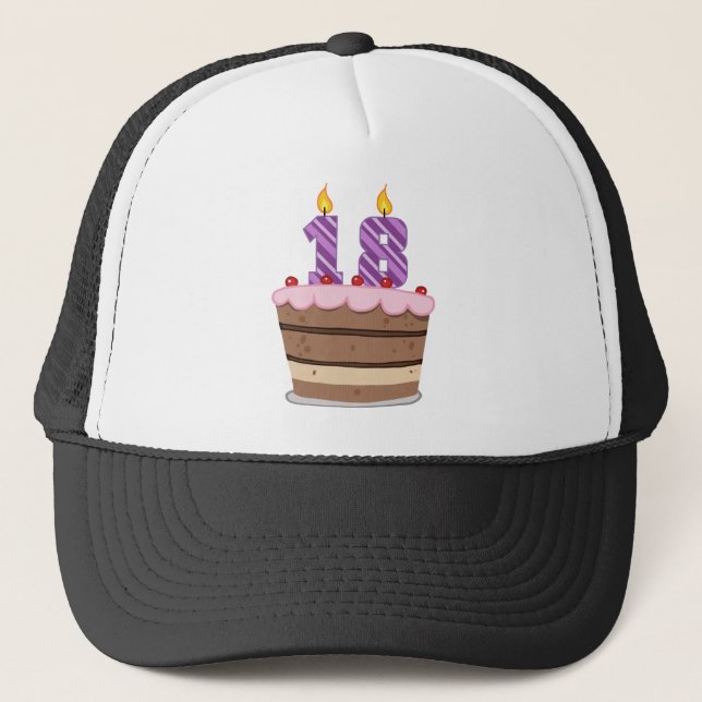 Casquette 18 ans sur le gâteau d'anniversaire (Devant)