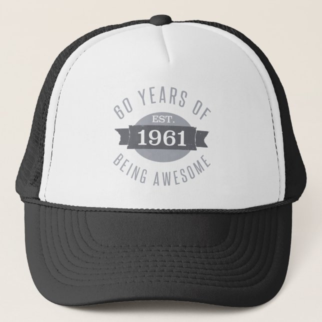 Casquette 1961 Amusant 60e anniversaire Awesome (Devant)